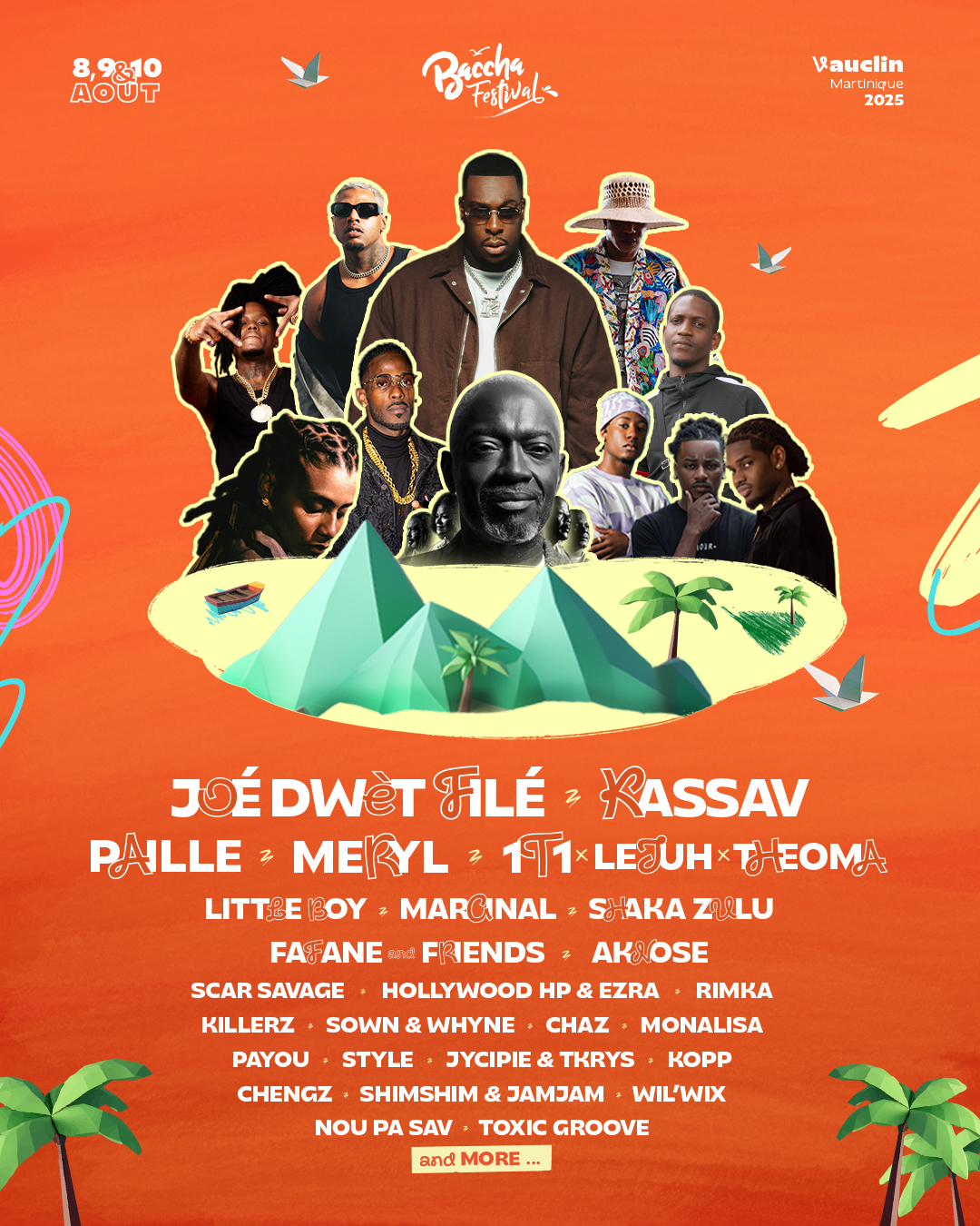 Visuel récapitulatif artistes pour Baccha festival